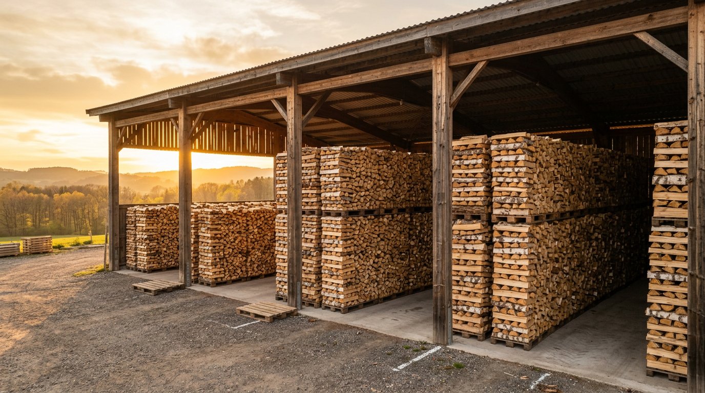 Склад колотых дров в Островцы